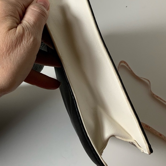 Justfab Joey portfolio iPad clutch black faux leather python embossed fold over - Picture 9 of 9